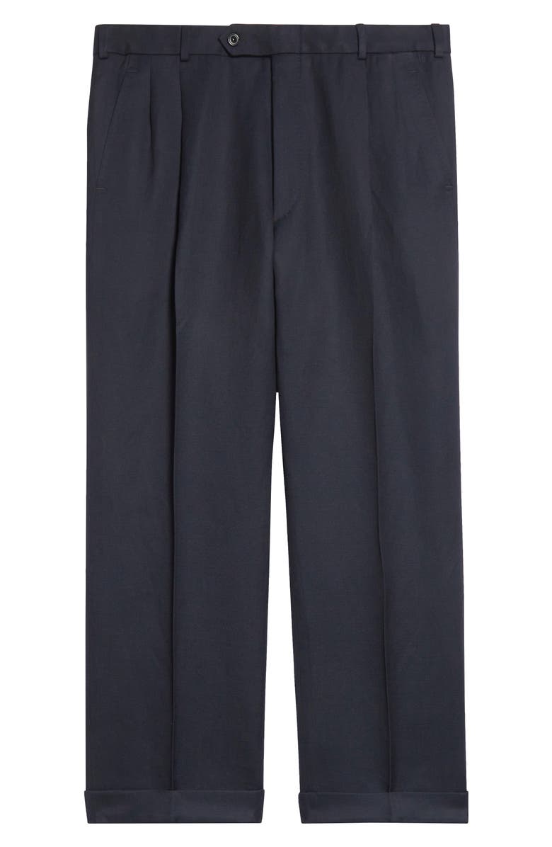 Maison Margiela Pleated Crop Barathea Straight Leg Pants, Alternate, color, Blue