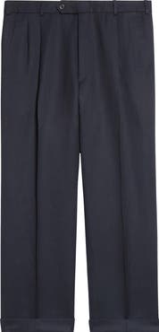 Maison Margiela Pleated Crop Barathea Straight Leg Pants