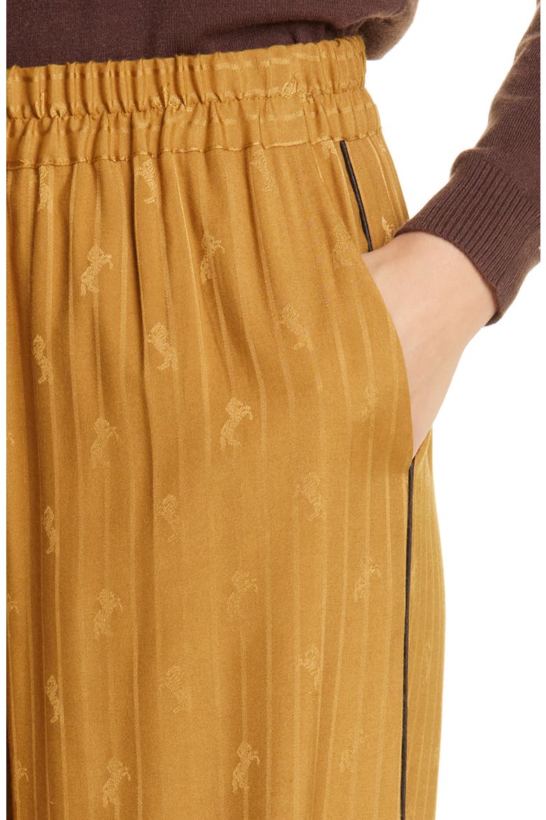 Ivy Wide Leg Pants, Alternate, color, DARK KHAKI HORSE JACQUARD