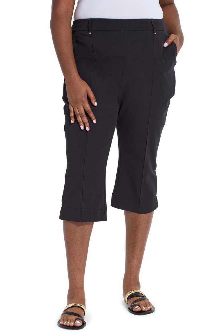 Amanda High Waist Pull-On Capri Pants, Main, color, BLACK