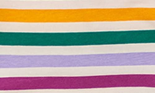 Rufflebutts Colorful Rainbow Stripe Bodysuit In White
