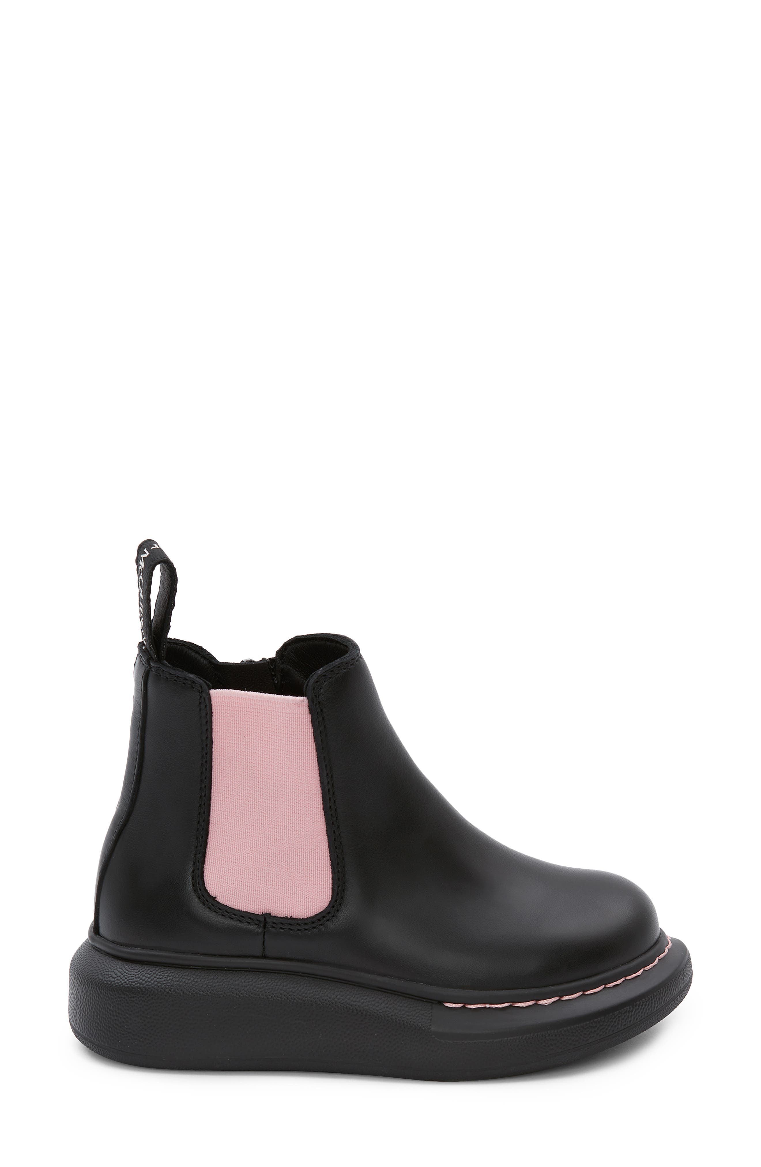 McQueen Alexander McQueen Chelsea Platform Boot, Alternate, color, Black/ Sugar Pink