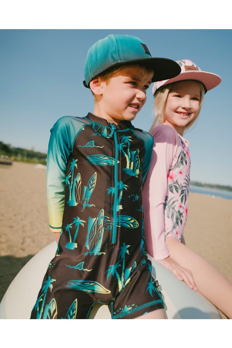 Boy Flat Brim Gradient Cap, Alternate, color, Lime To Black Gradient