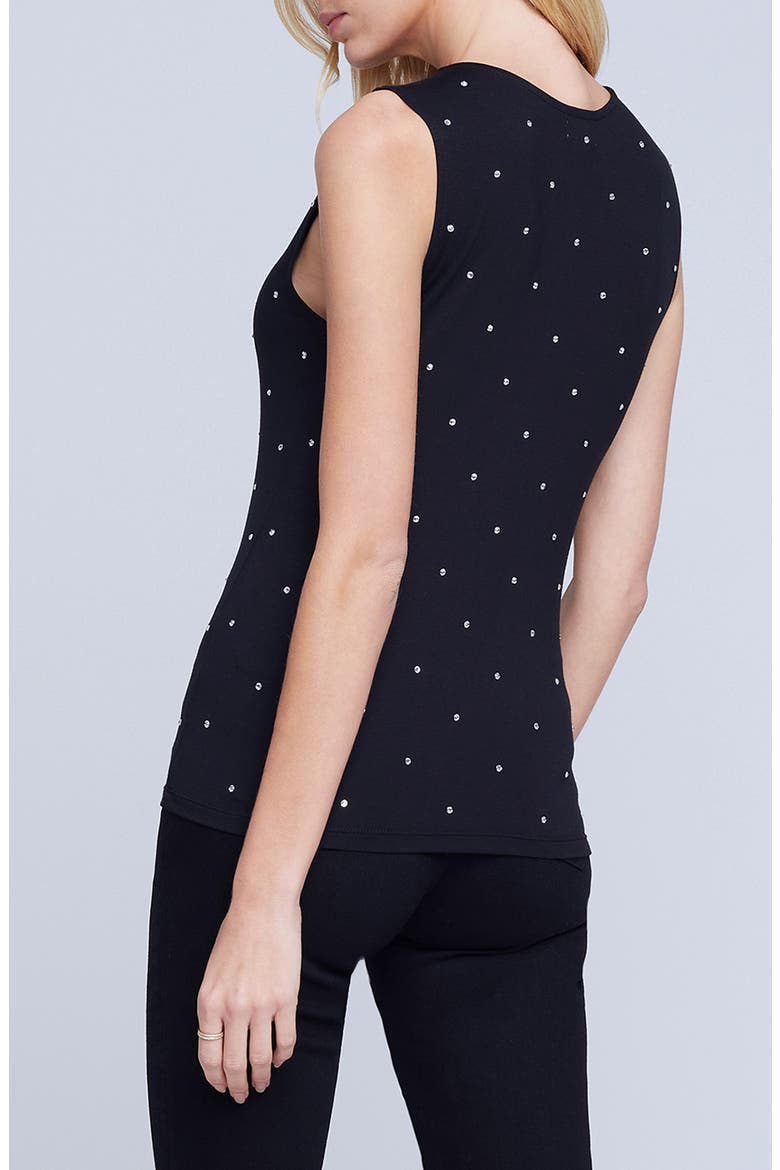 Shelly Rhinestone Embellished Tank Top, Alternate, color, BLACK