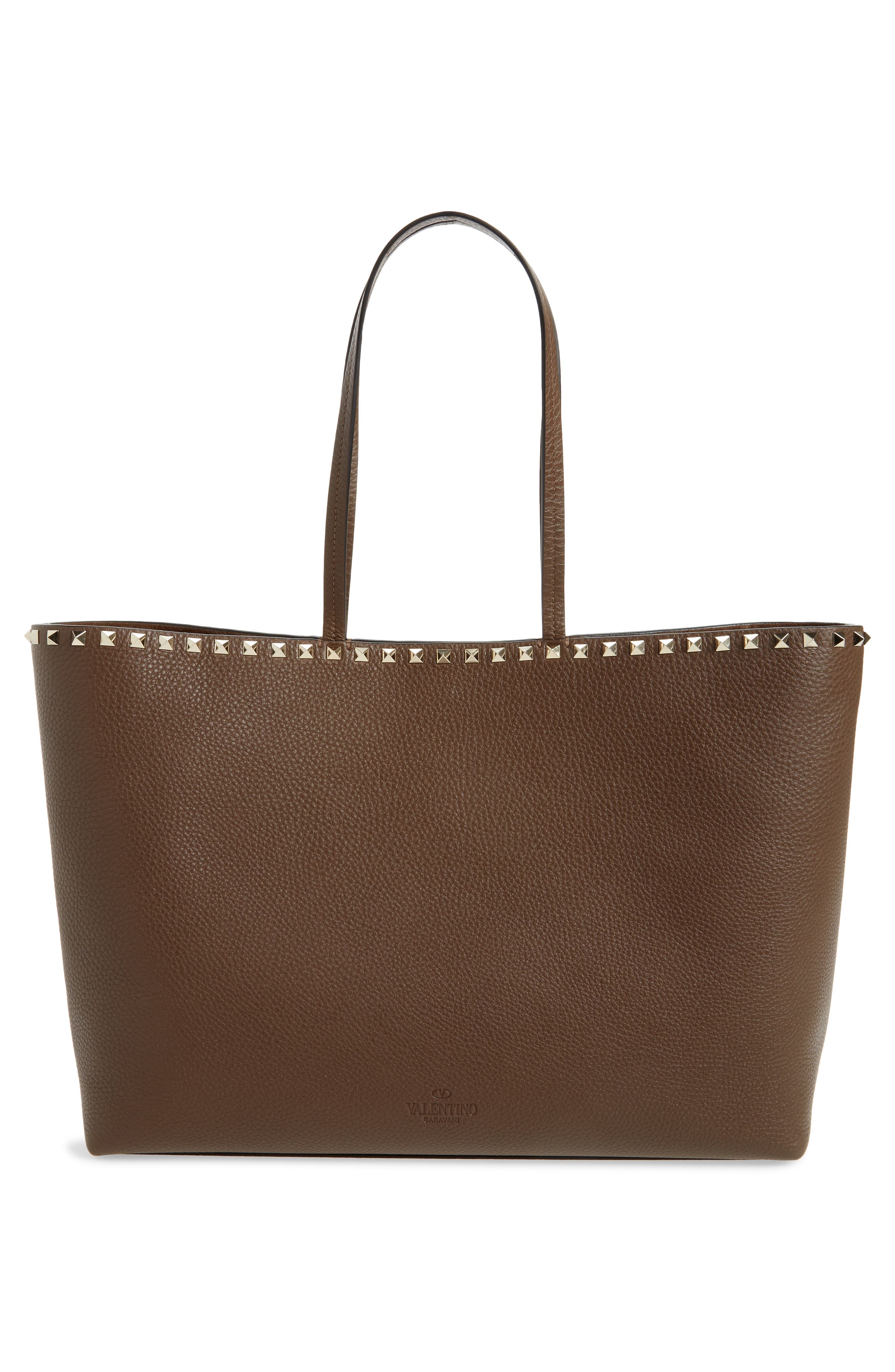  Valentino Garavani Rockstud Leather Tote, Alternate, color, 