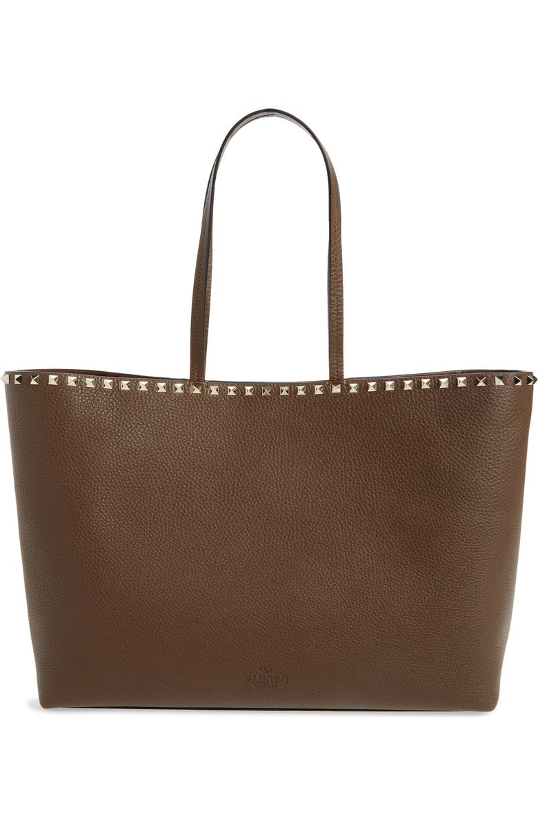 Valentino Garavani Rockstud Leather Tote, Alternate, color,