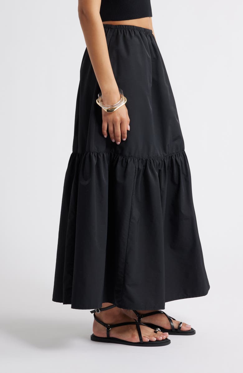 Open Edit Tiered Maxi Skirt, Alternate, color, Black