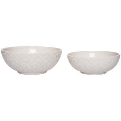Floral Geometric Serving Bowl Set of 2
