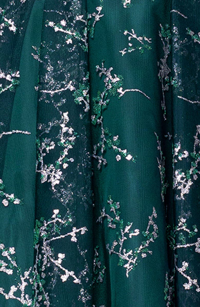 Blondie Nites Floral Embroidery Minidress, Alternate, color, Hunter