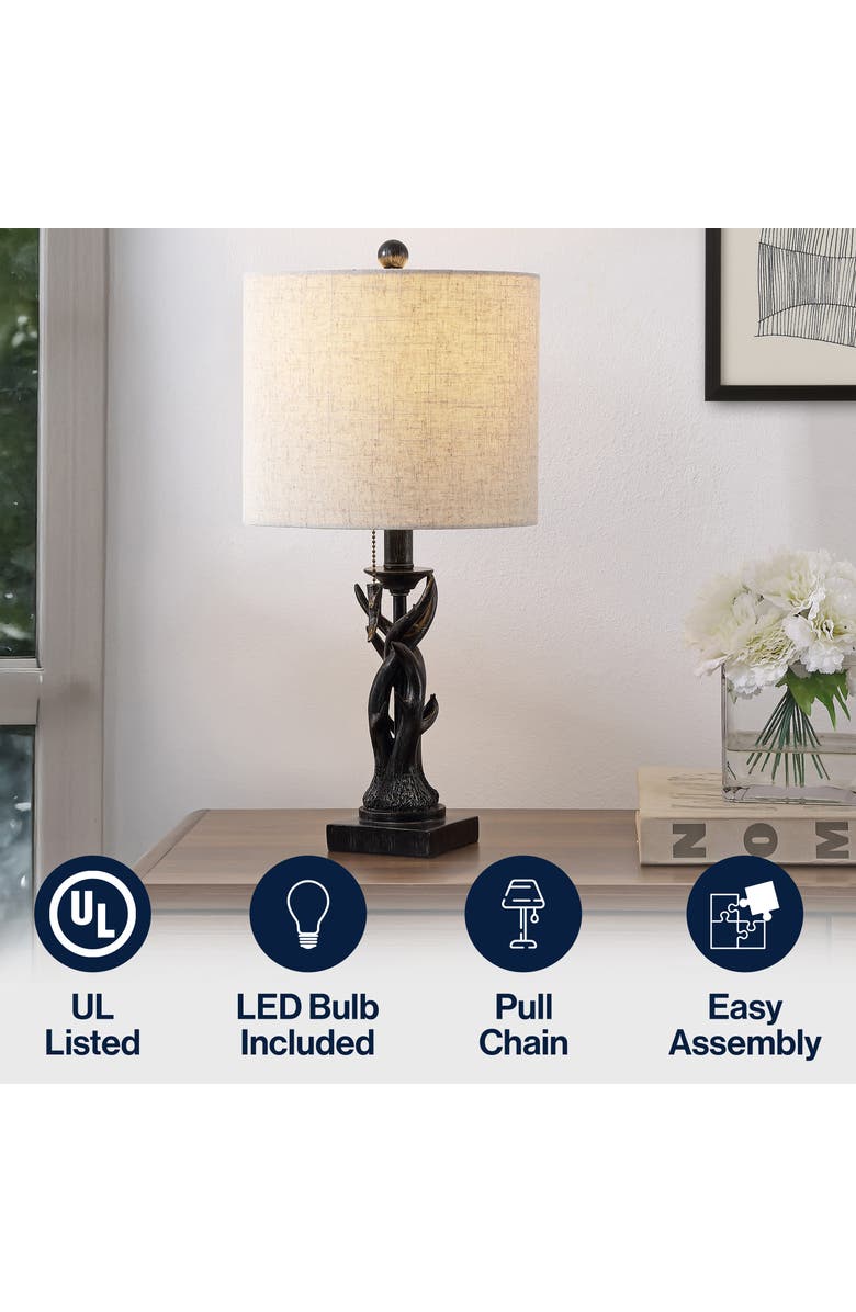 JONATHAN Y Gaston Resin Mini LED Table Lamp, Alternate, color, Antique Black