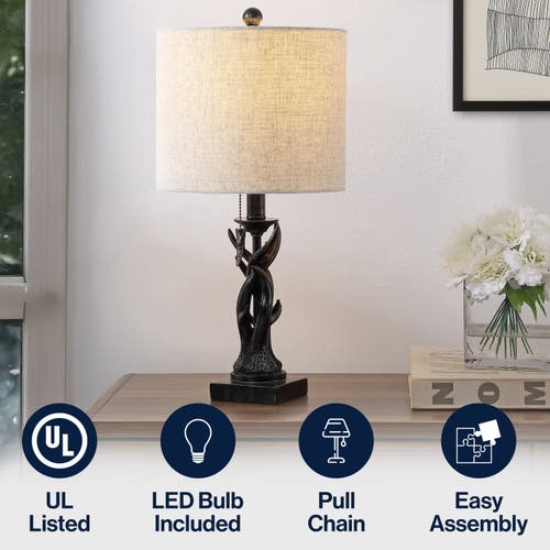 Jonathan Y Gaston Resin Mini Led Table Lamp In Black