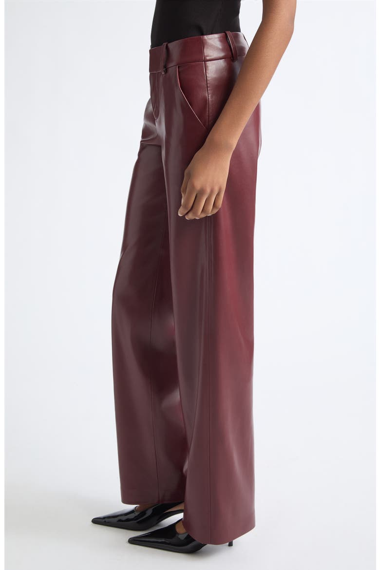 Alexander Faux Leather Wide Leg Pants, Alternate, color, GARNET