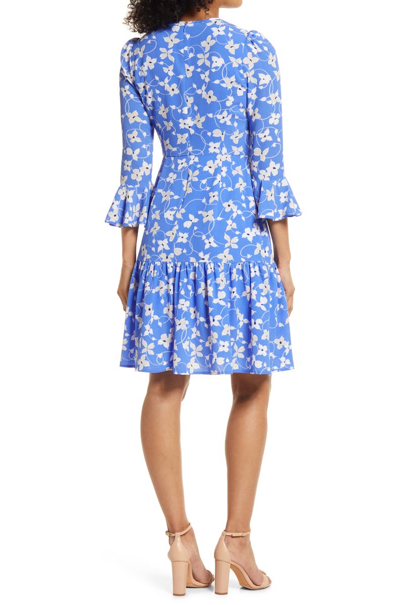 Eliza J Floral Print Flounce Dress, Alternate, color, 