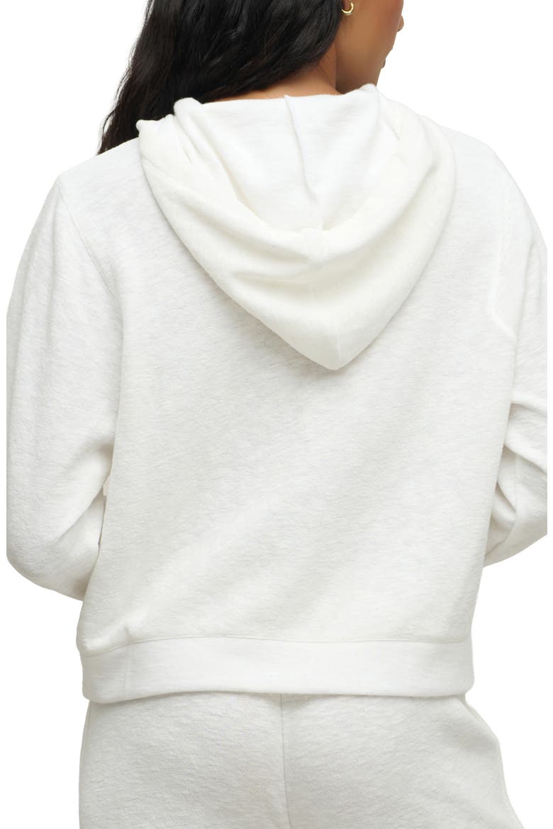 Seamed Slub Cotton Blend Double Knit Hoodie, Alternate, color, PEARL