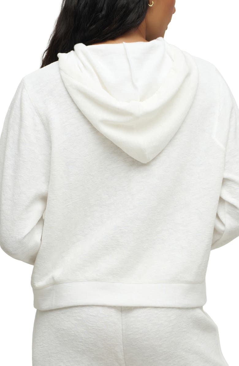 Barefoot Dreams<sup>®</sup> Seamed Slub Cotton Blend Double Knit Hoodie, Alternate, color, Pearl