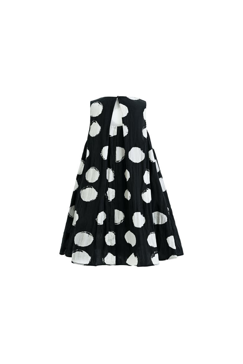 Polka Dot Sleeveless Dress, Alternate, color, Black