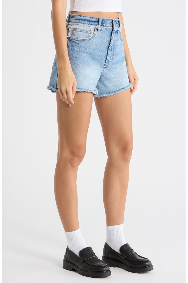 The Knockout High Waist Denim Shorts, Alternate, color, STARRY