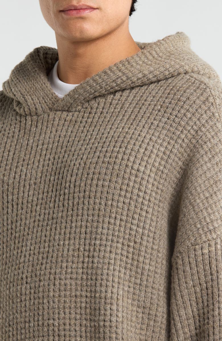 Fear of God Essentials '90s Waffle Knit Hoodie, Alternate, color, Homestead Heather