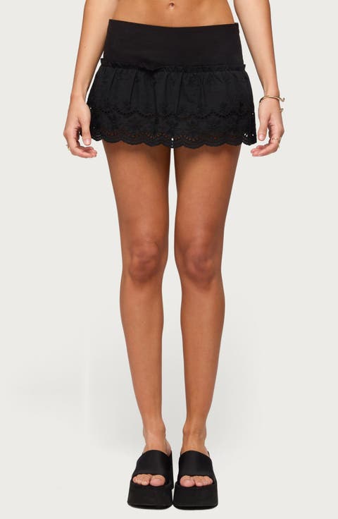 Iriana Cotton Eyelet Miniskort