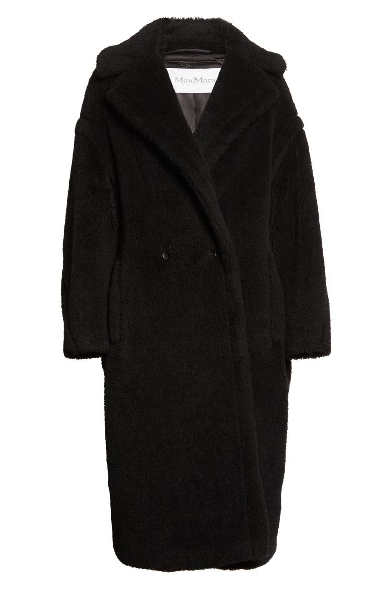 Tedgirl Double Breasted Alpaca Blend Coat, Alternate, color, BLACK