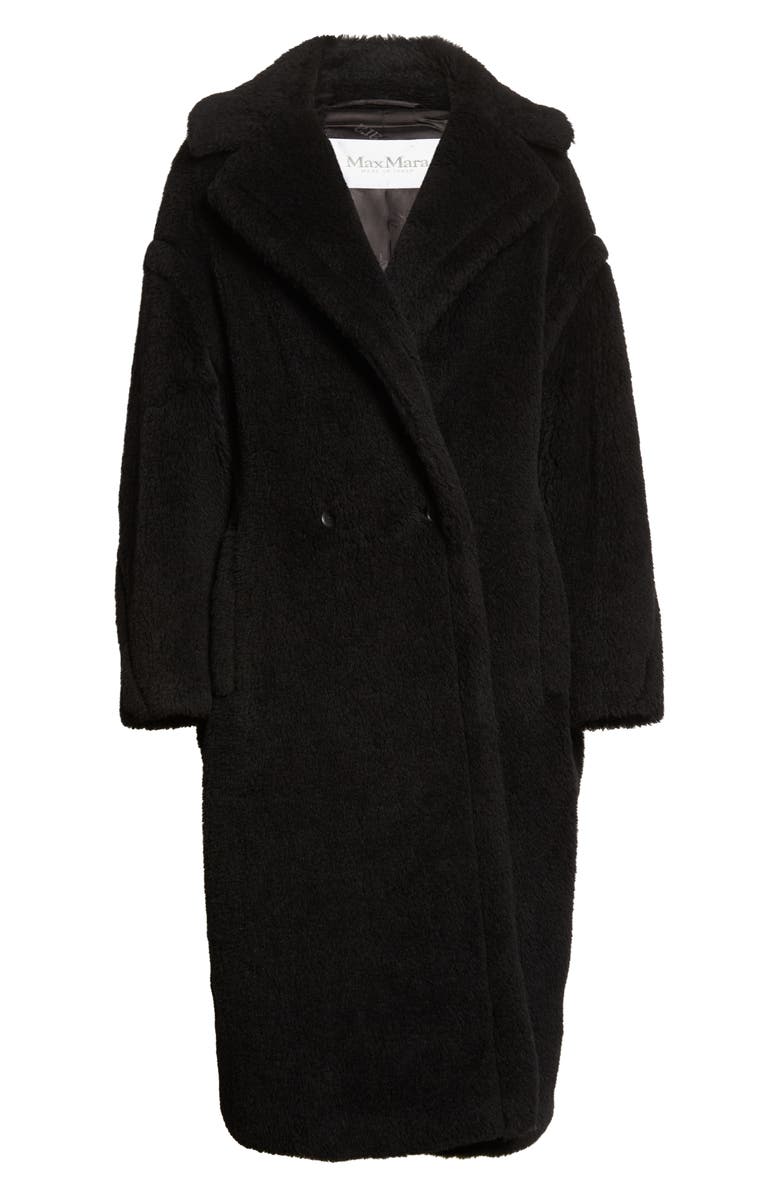 Max Mara Tedgirl Double Breasted Alpaca Blend Coat, Alternate, color, Black