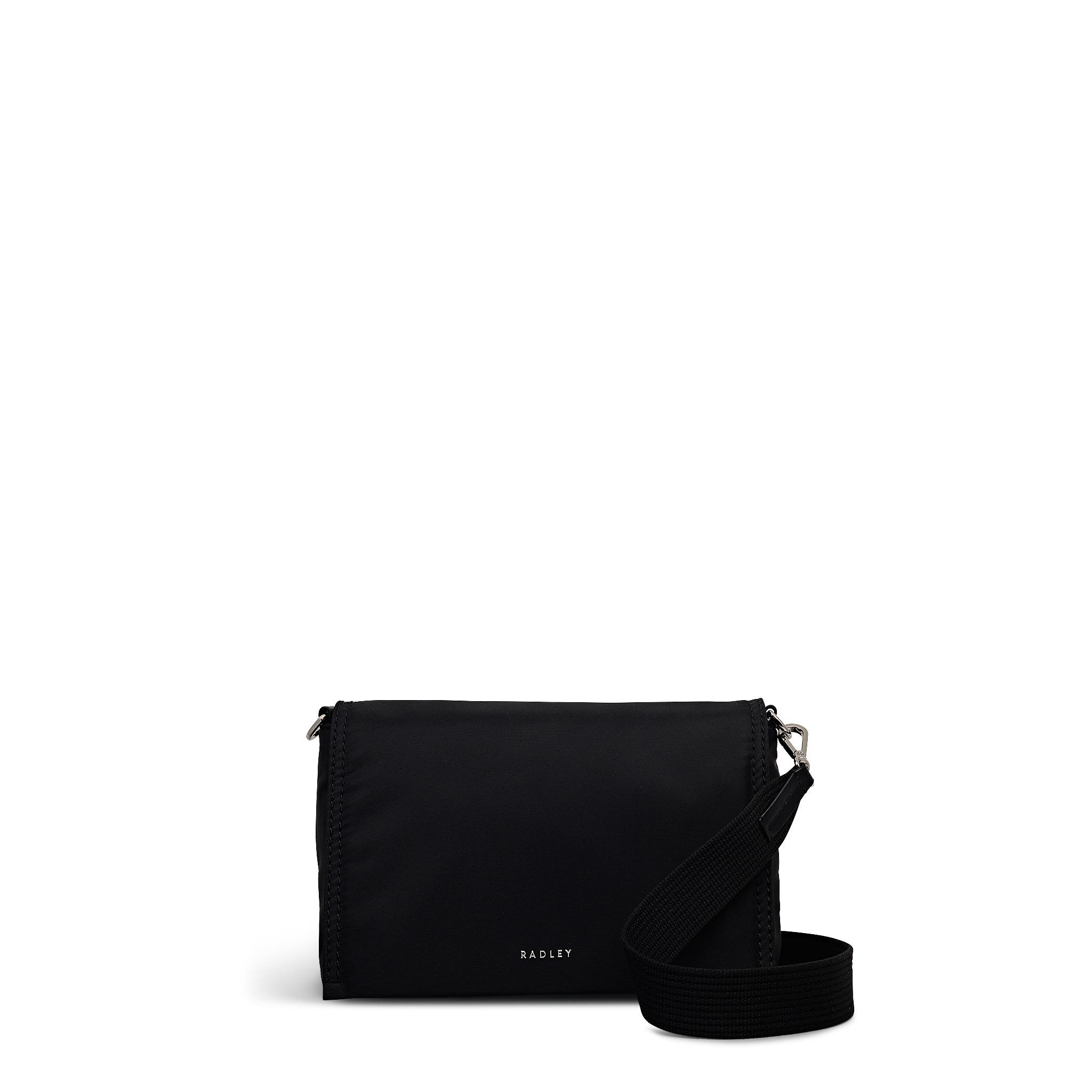 Radley Halley Row Medium Flapover Crossbody Bag, Main, color, Black