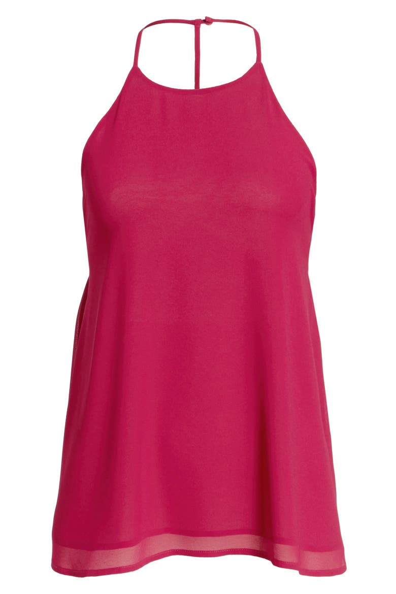 Y-Back Halter Tank, Alternate, color, RED CERISE