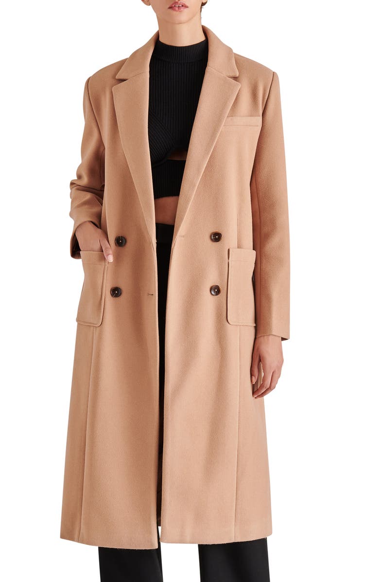 Steve Madden Nell Long Double Breasted Coat, Main, color,