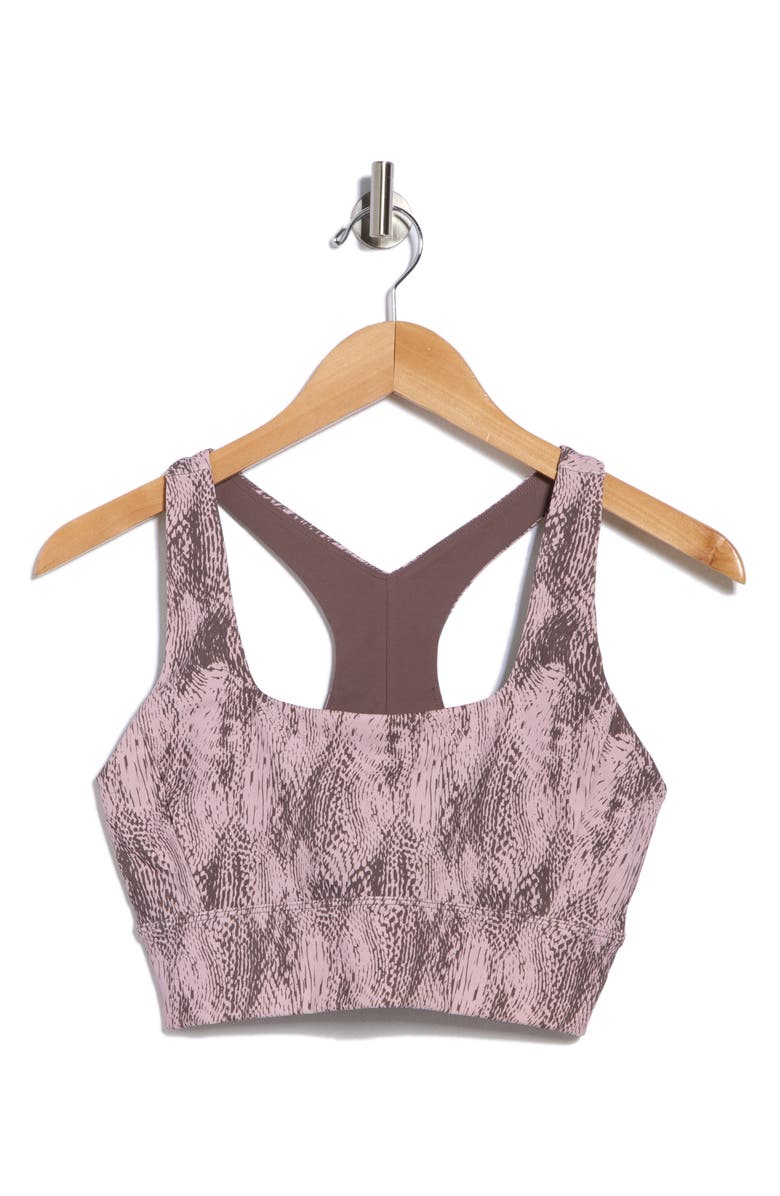 Z by Zella Perform Print Sports Bra, Alternate, color, Grey Python Print