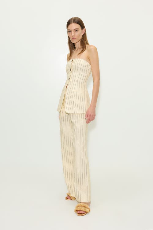 Simonmiller Mori Strapless Linen Top In Neutral