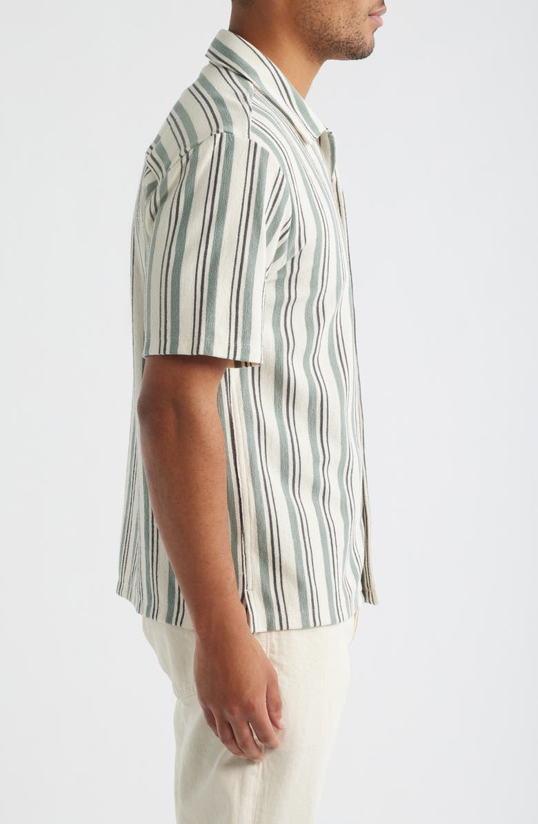 Madewell The Camp Shirt in Seaport Terry, Alternate, color, Stripe Frosted Cypress