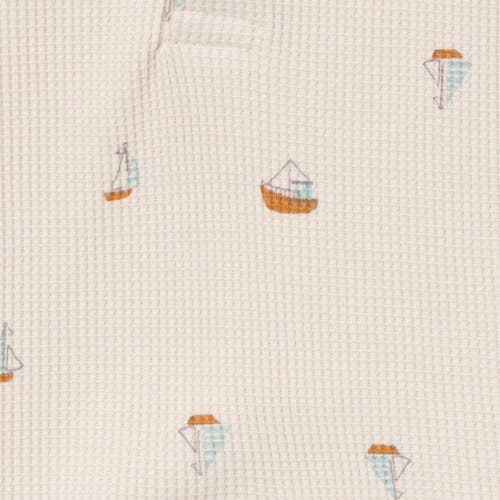 Modern Moments™ By Gerber Sleeveless Short Romper In Beige Sailboat