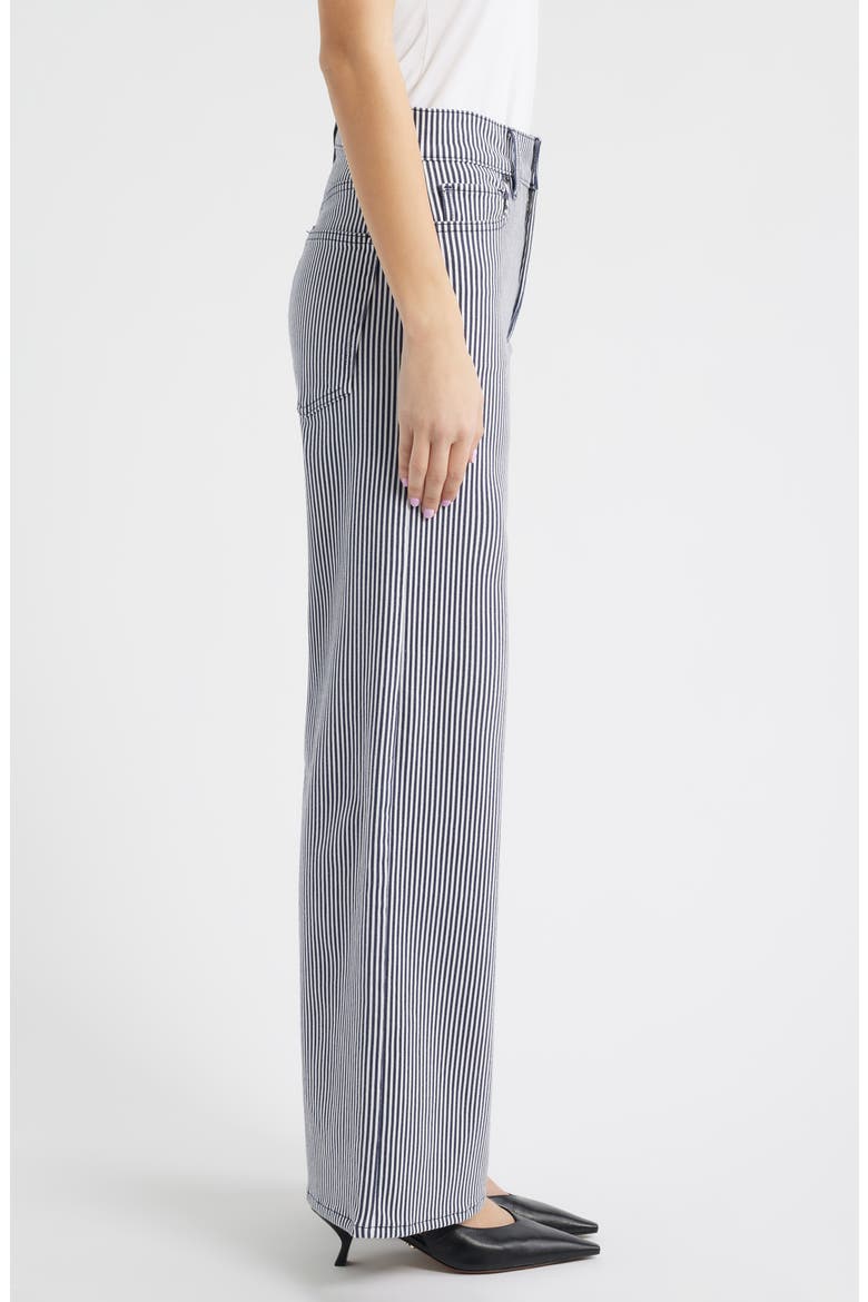 Le Slim Palazzo High Waist Wide Leg Jeans, Alternate, color, NAVY STRIPE