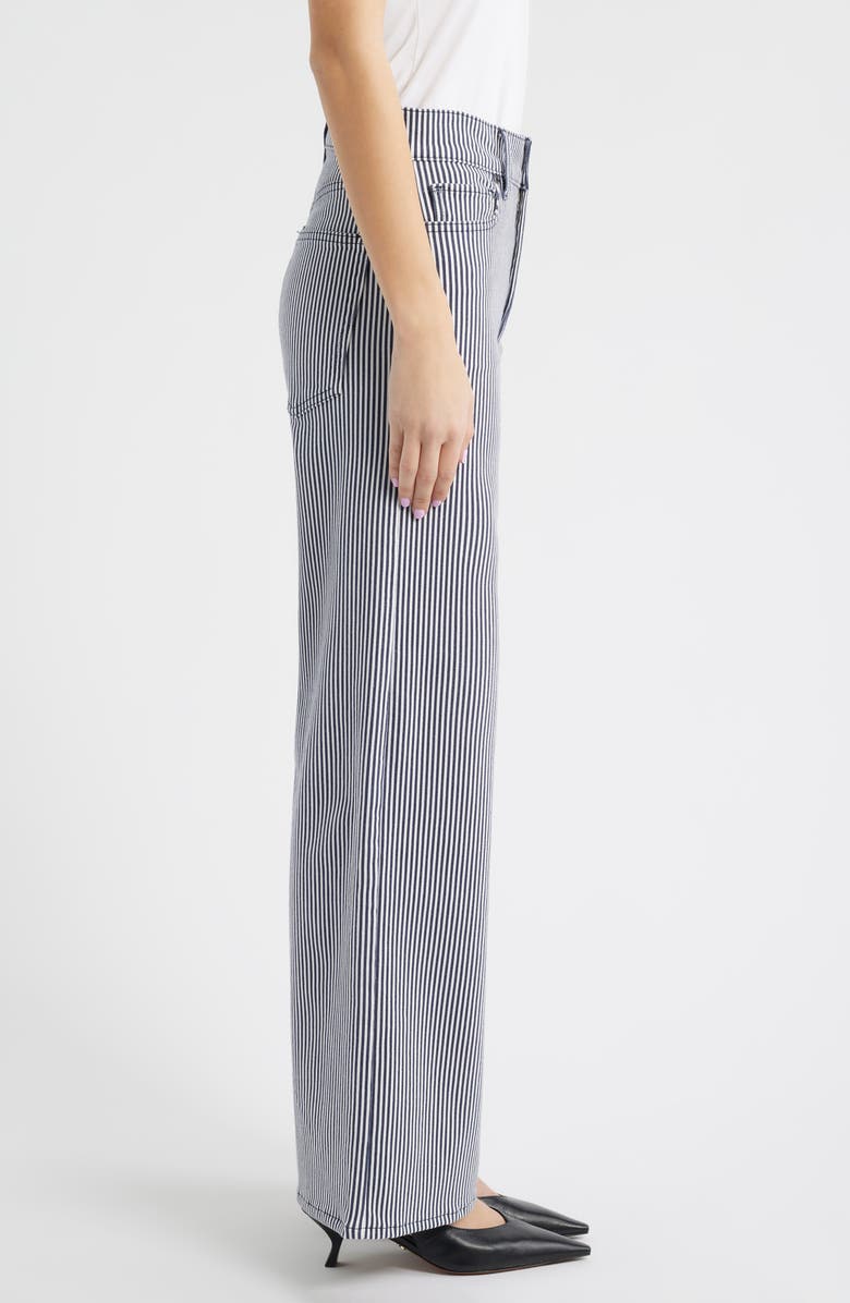 FRAME Le Slim Palazzo High Waist Wide Leg Jeans, Alternate, color, Navy Stripe