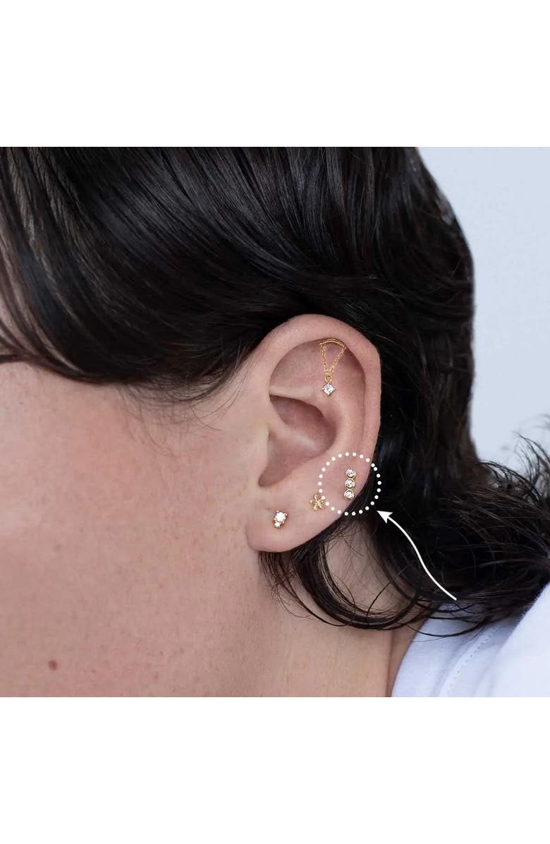 Outofoffice Triple Round Pavé Silver Stud Earrings, Alternate, color, Silver