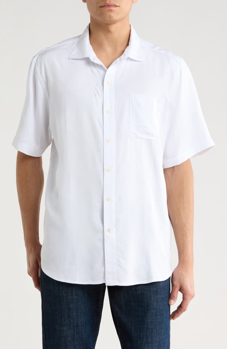 Tommy Bahama Short Sleeve Button-Up Shirt, Main, color, White