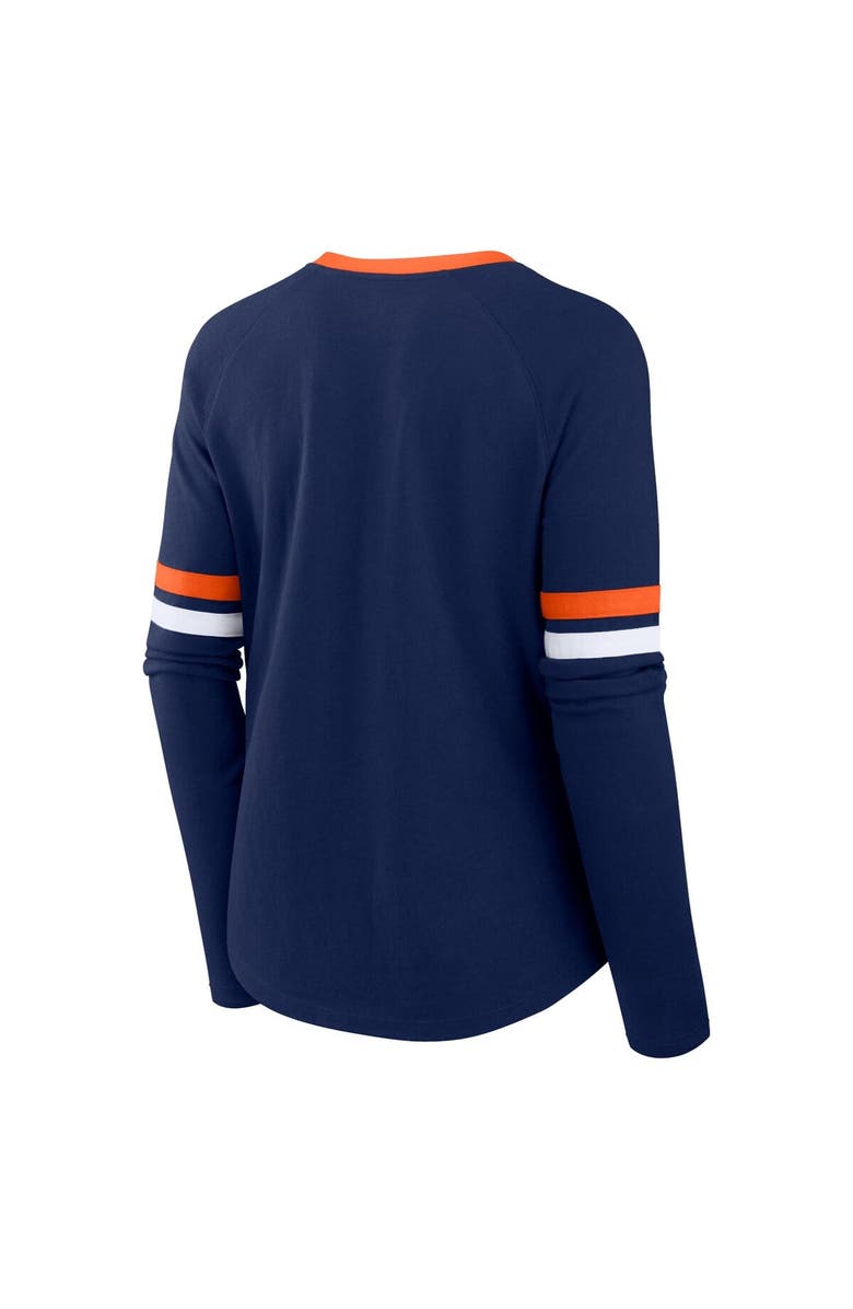 FANATICS Women's Fanatics Navy Houston Astros Won & Done Raglan Lace-Up Long Sleeve T-Shirt, Alternate, color, Navy