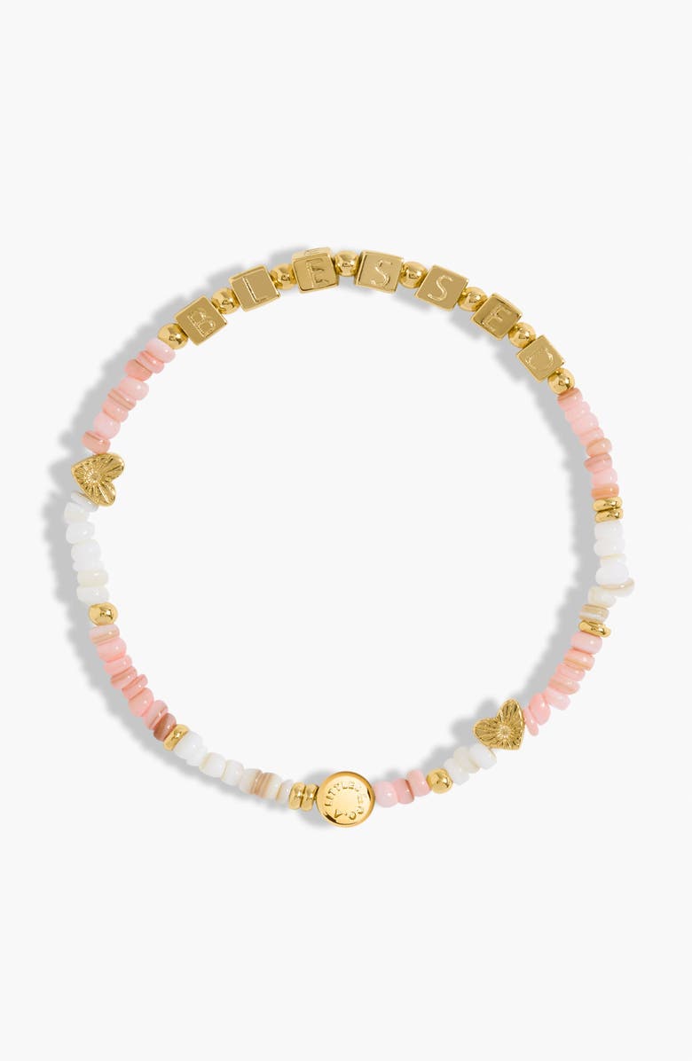 A Littles & Co Happy Little Moments 'Blessed' Bracelet In Gold-Tone Plating, Main, color, Metallic Gold