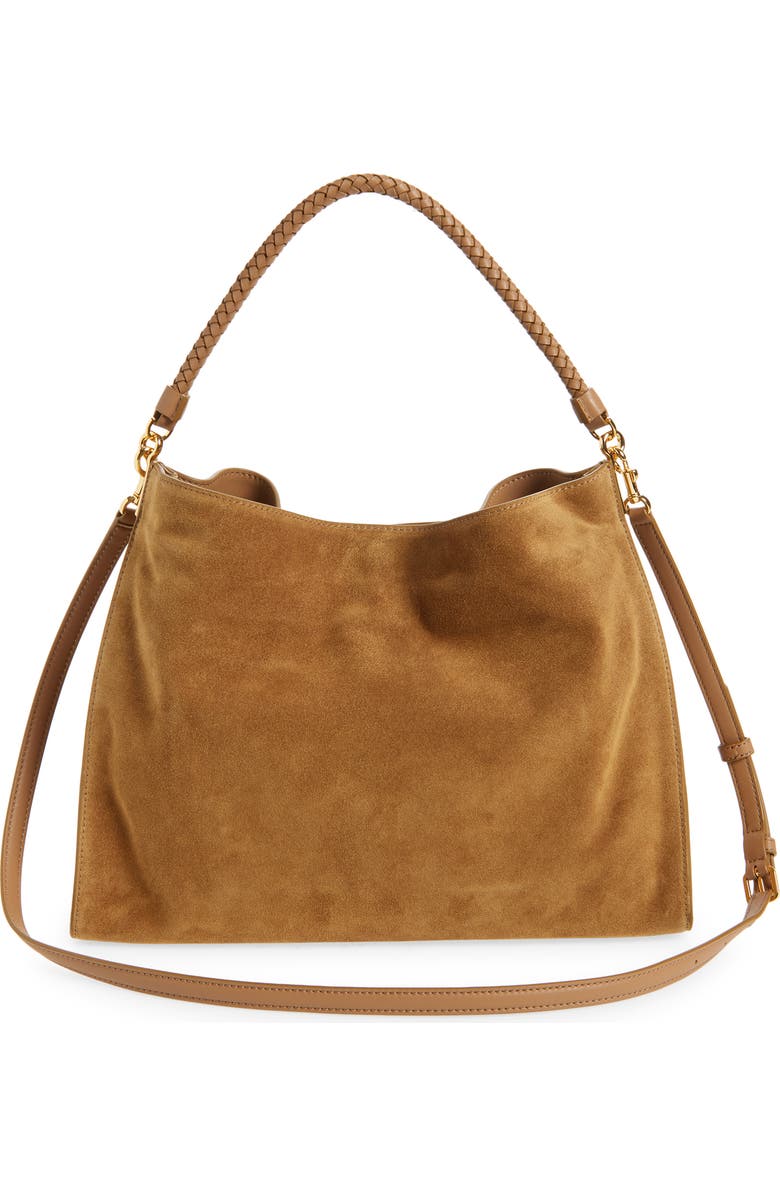 Veronica Beard Beard Vida Suede Shoulder Bag, Alternate, color, Acorn