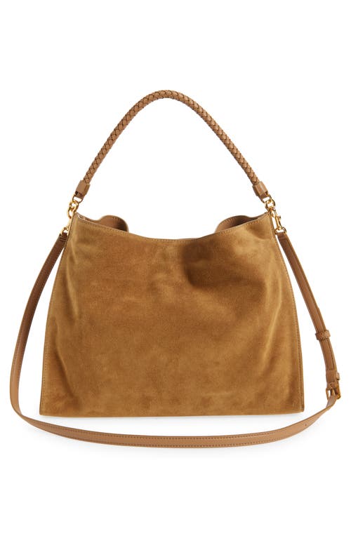 Veronica Beard Beard Vida Suede Shoulder Bag In Brown