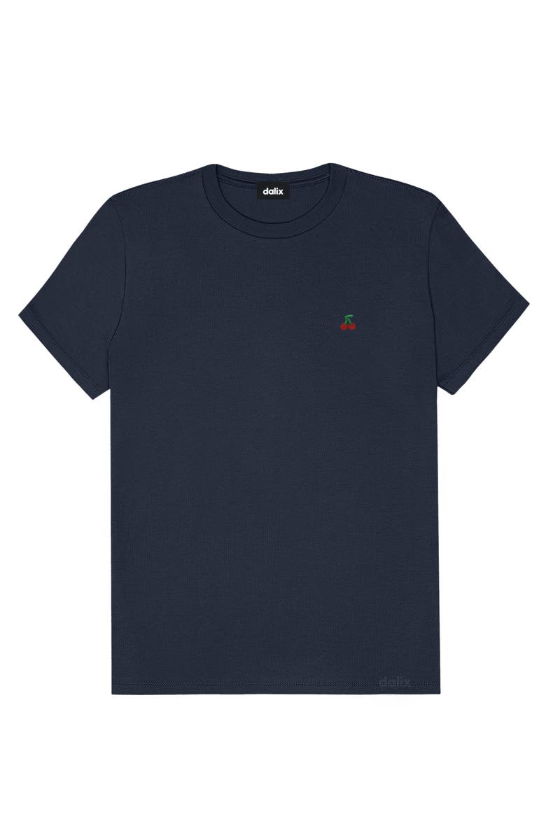 Womens Lil Cherry Jersey Tee, Alternate, color, Navy Blue