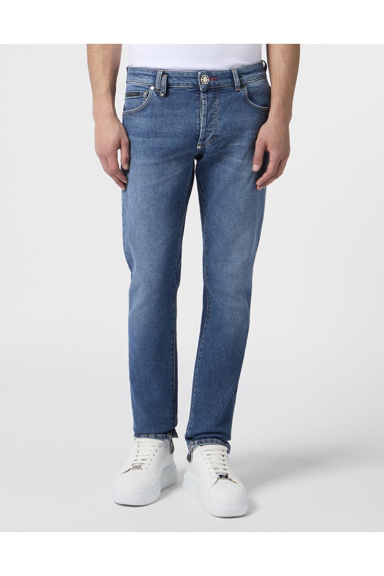 Super Straight Cut Jeans Basic Men, Main, color, meridianblue