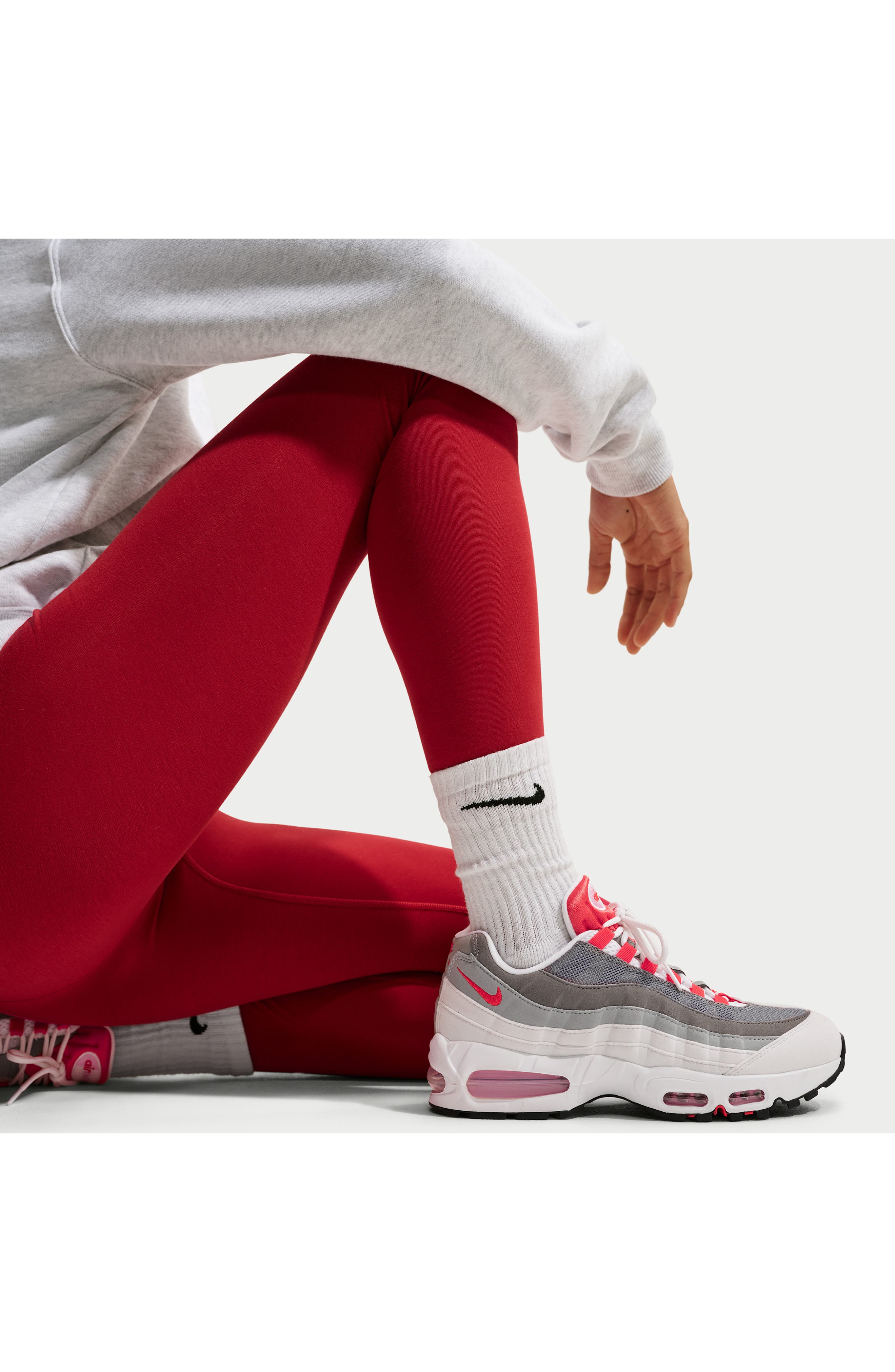Air Max 95 Big Bubble Sneaker, Alternate, color, WHITE/ PINK/ GREY/ CRIMSON