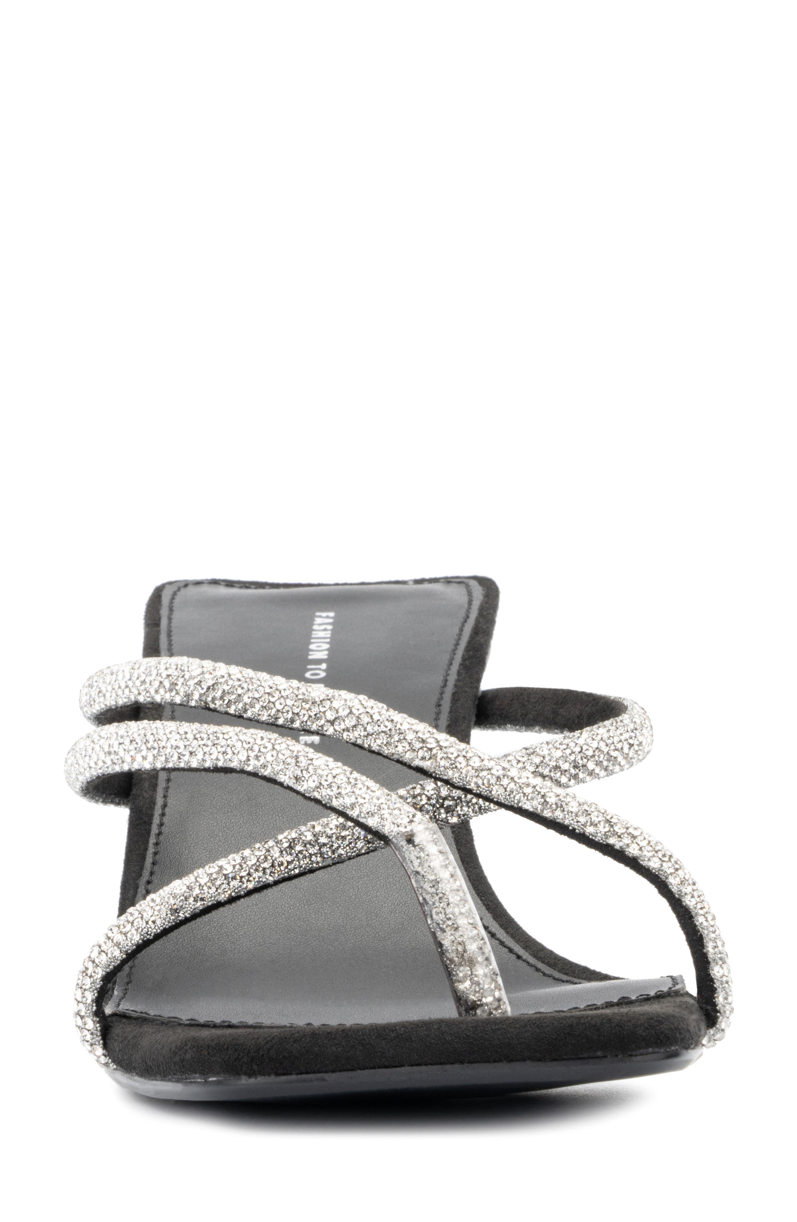 Fashion to Figure Nikita Pavé Crystal Slide Sandal - Wide Width, Alternate, color, 