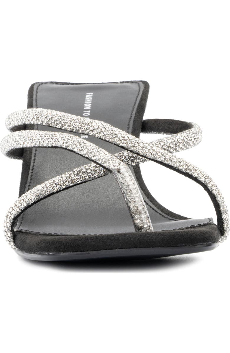 Fashion to Figure Nikita Pavé Crystal Slide Sandal - Wide Width, Alternate, color, Black