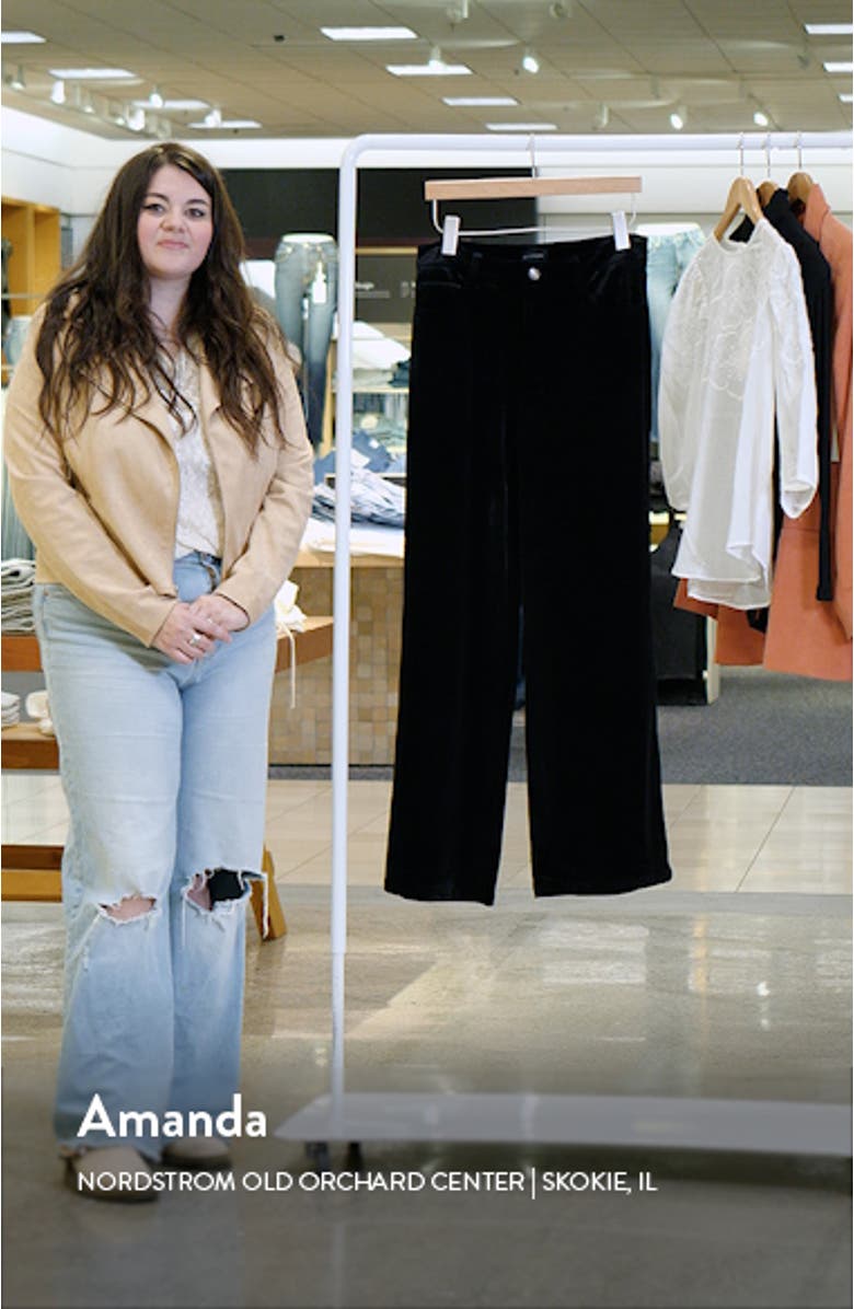 The Ollie Mid Waist Velvet Wide Leg Pants, sales video thumbnail