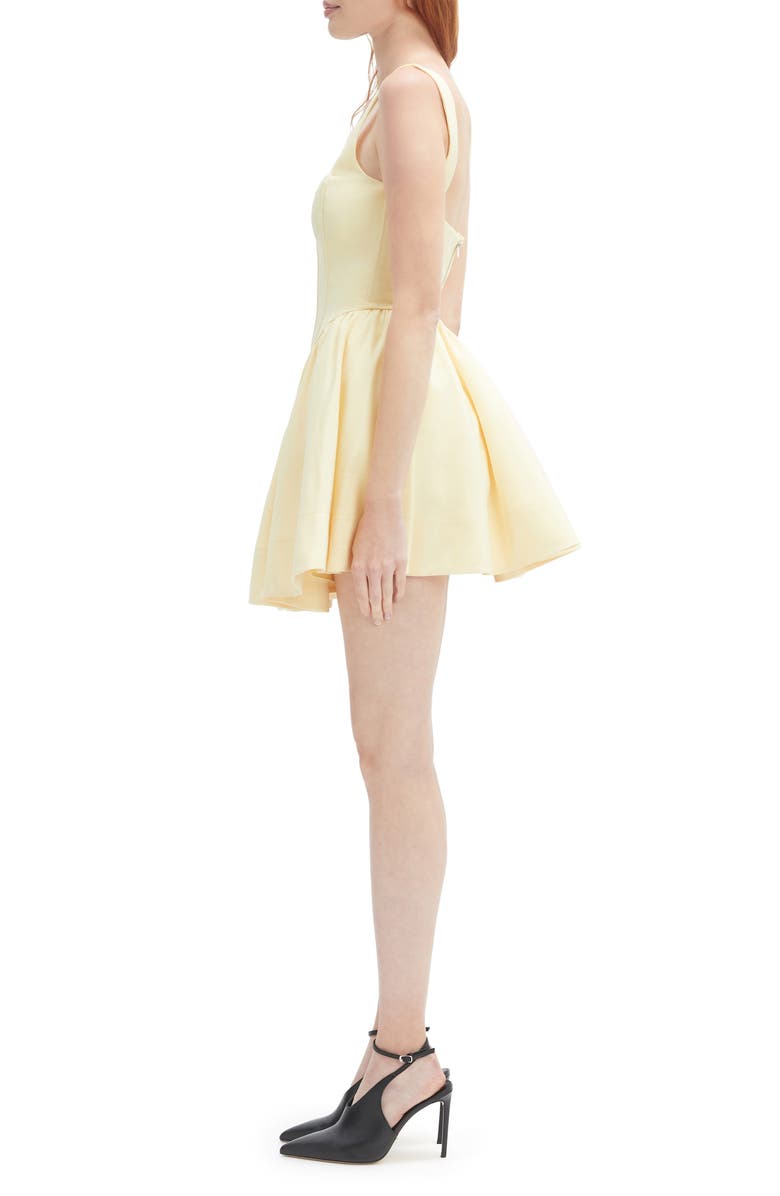 Bardot Larson Corset Fit & Flare Minidress, Alternate, color, Canary Yellow