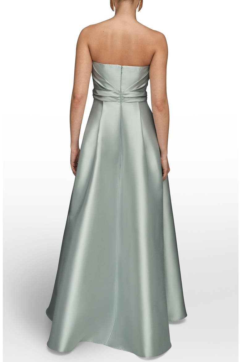 Strapless Satin Gown, Alternate, color, MISTY BLUE