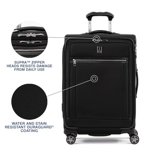 Travelpro Platinum Elite Softside Expandable Medium 25-inch Checked Luggage In Shadow Black