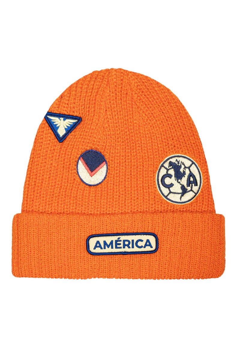 FAN INK Men's Orange Club America Guide Cuffed Knit Hat, Main, color,